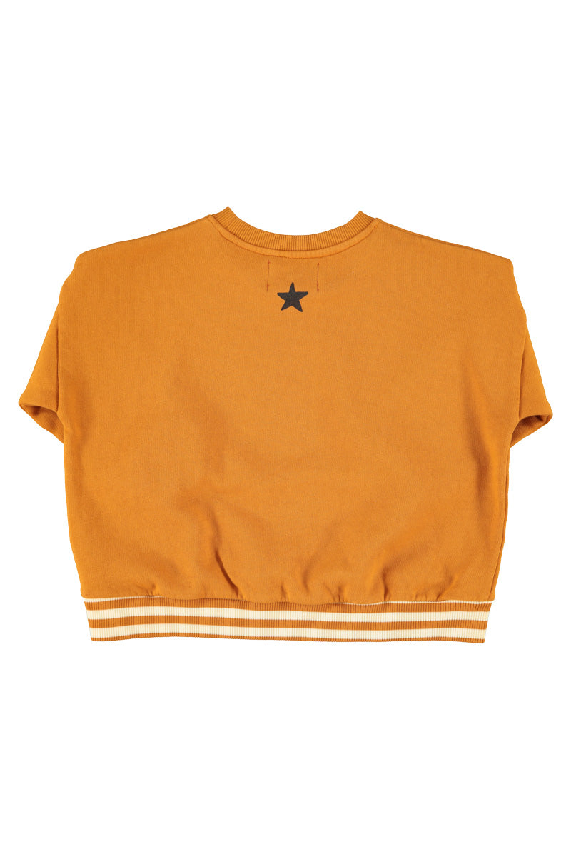 PIUPIUCHICK CAMEL STRIPED TRIM SWEATSHIRT