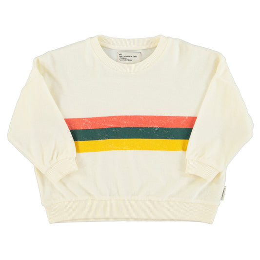 PIUPIUCHICK ECRU STRIPEDTERRY SWEATSHIRT
