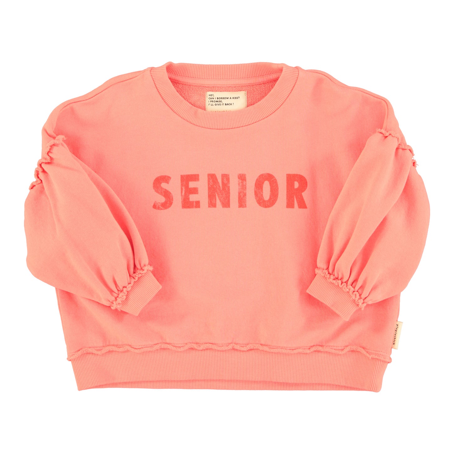 PIUPIUCHICK CORAL WORDED SWEATSHIRT