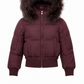SCOTCH BONNET PLUM FUR TRIM PUFFER COAT