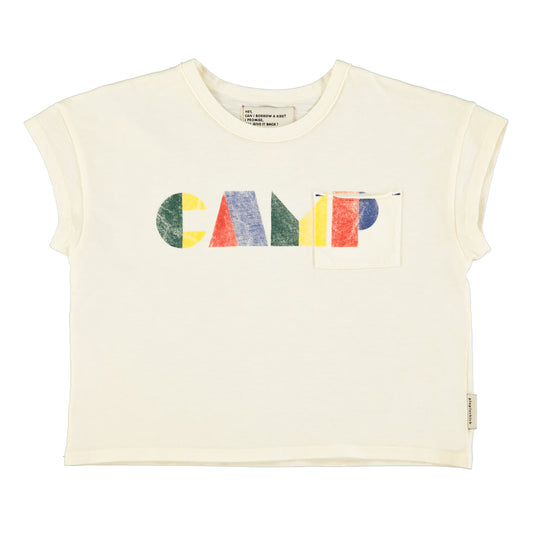 PIUPIUCHICK ECRU WORDED T-SHIRT