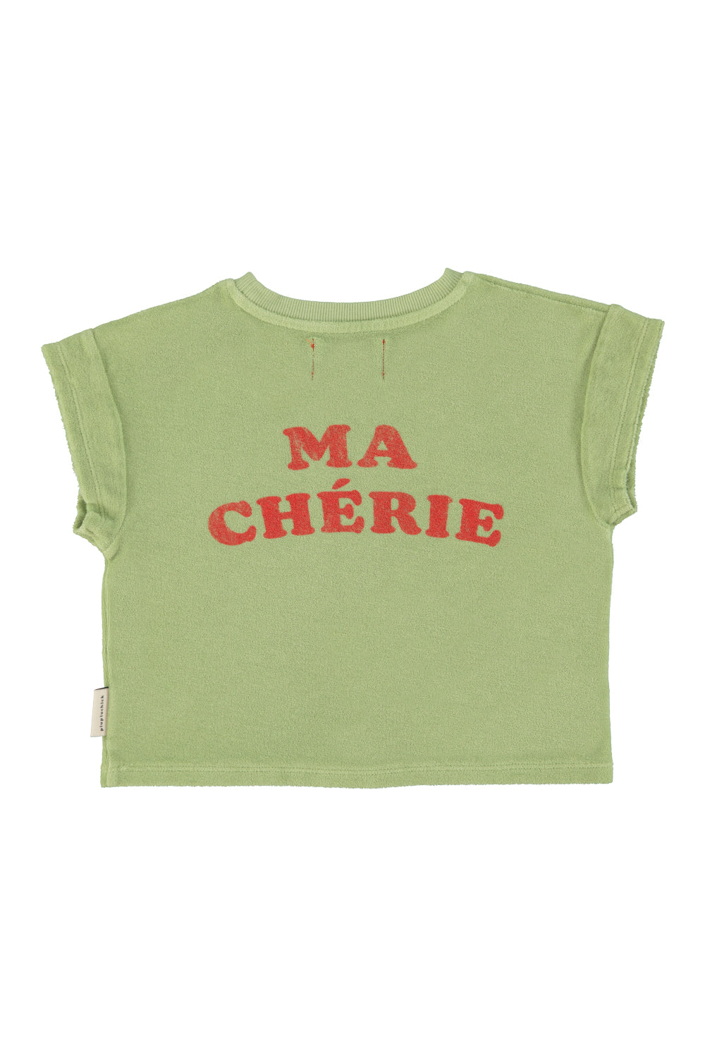 PIUPIUCHICK OLIVE GREEN CHERRY PATCH T-SHIRT