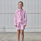 TANGERINE PINK TIE-NECK BLOUSE [FINAL SALE]