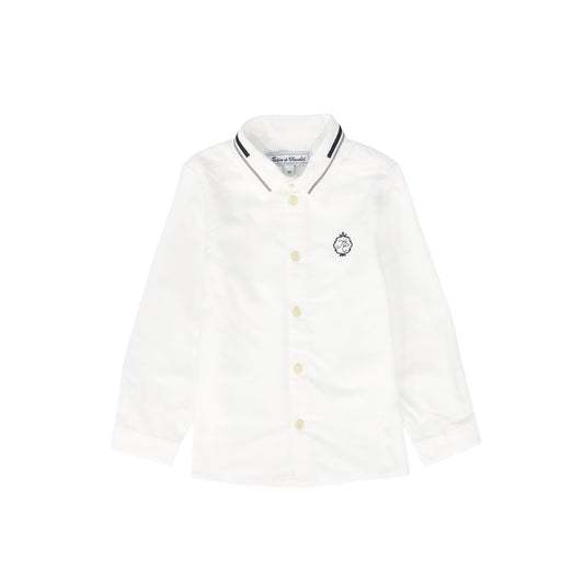 TARTINE ET CHOCOLAT WHITE EMBLEM COLLAR SHIRT