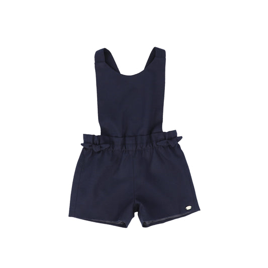 TARTINE ET CHOCOLAT NAVY BOW SUSPENDER SHORTS