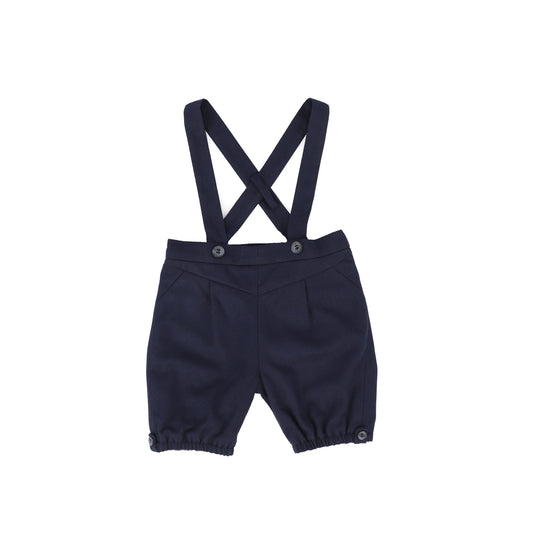 TARTINE ET CHOCOLAT NAVY BUTTON SUSPENDER SHORTS