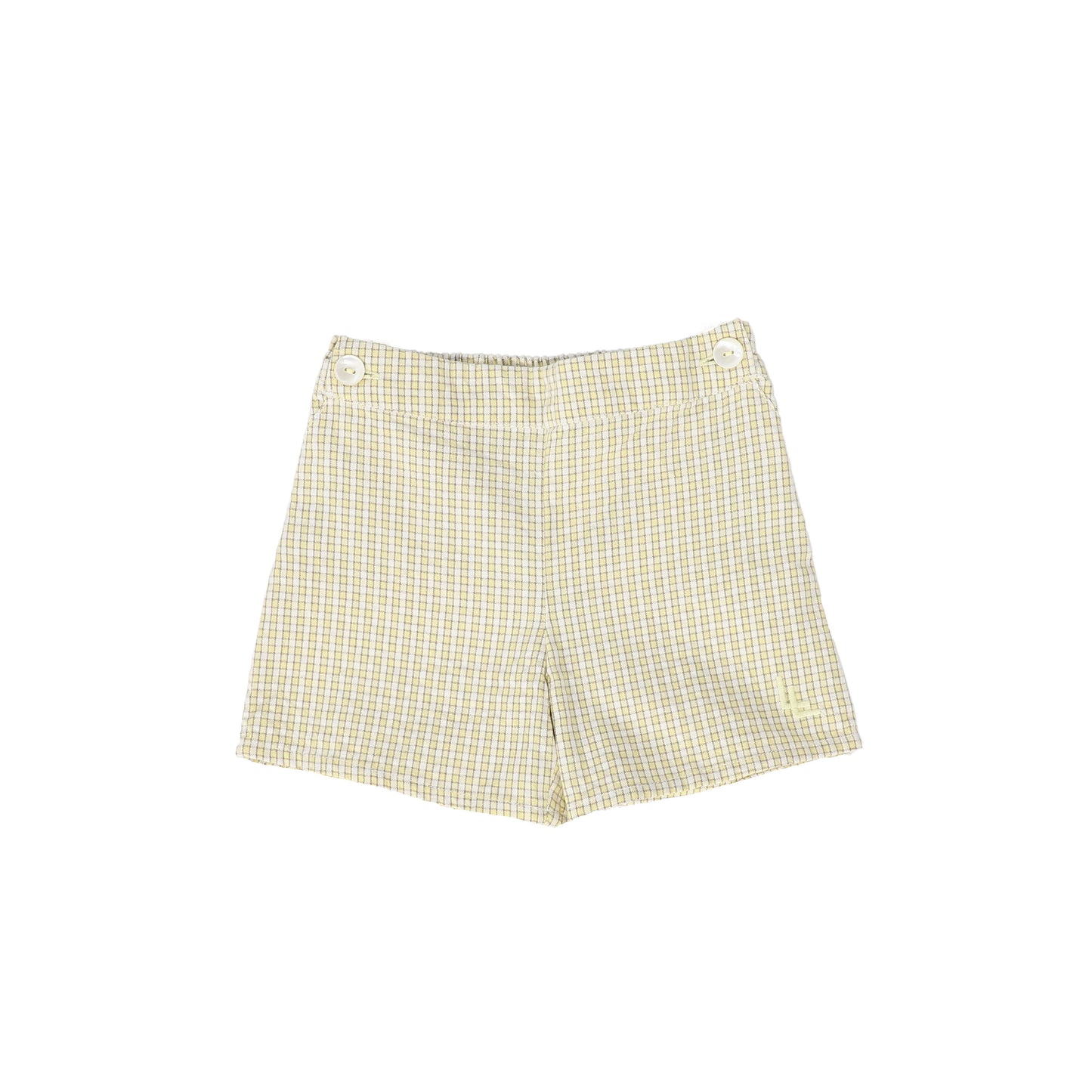ANALOGIE YELLOW MINI PLAID SUNNY BLOSSOMS SHORTS