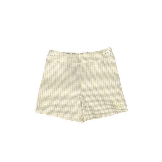 ANALOGIE YELLOW MINI PLAID SUNNY BLOSSOMS SHORTS