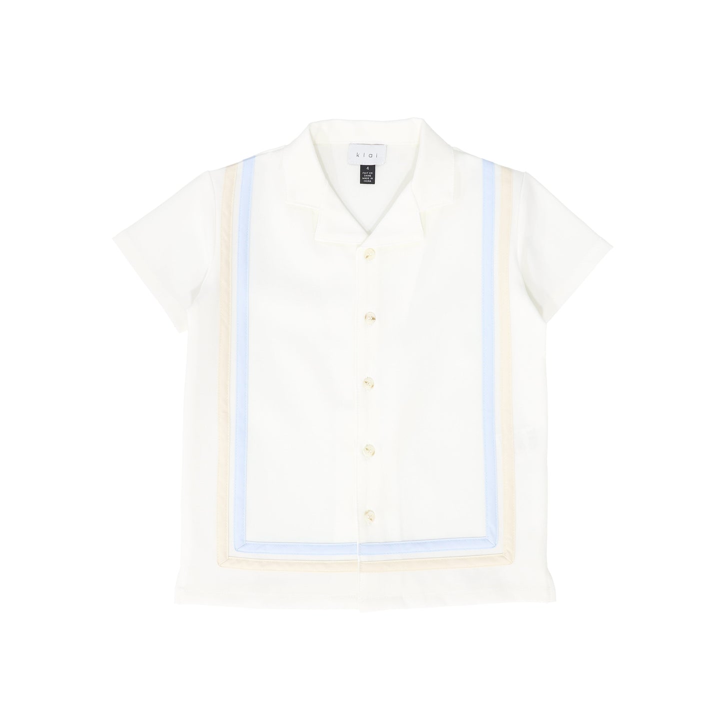 KLAI WHITE STRIPE TRIM COLLAR SHIRT
