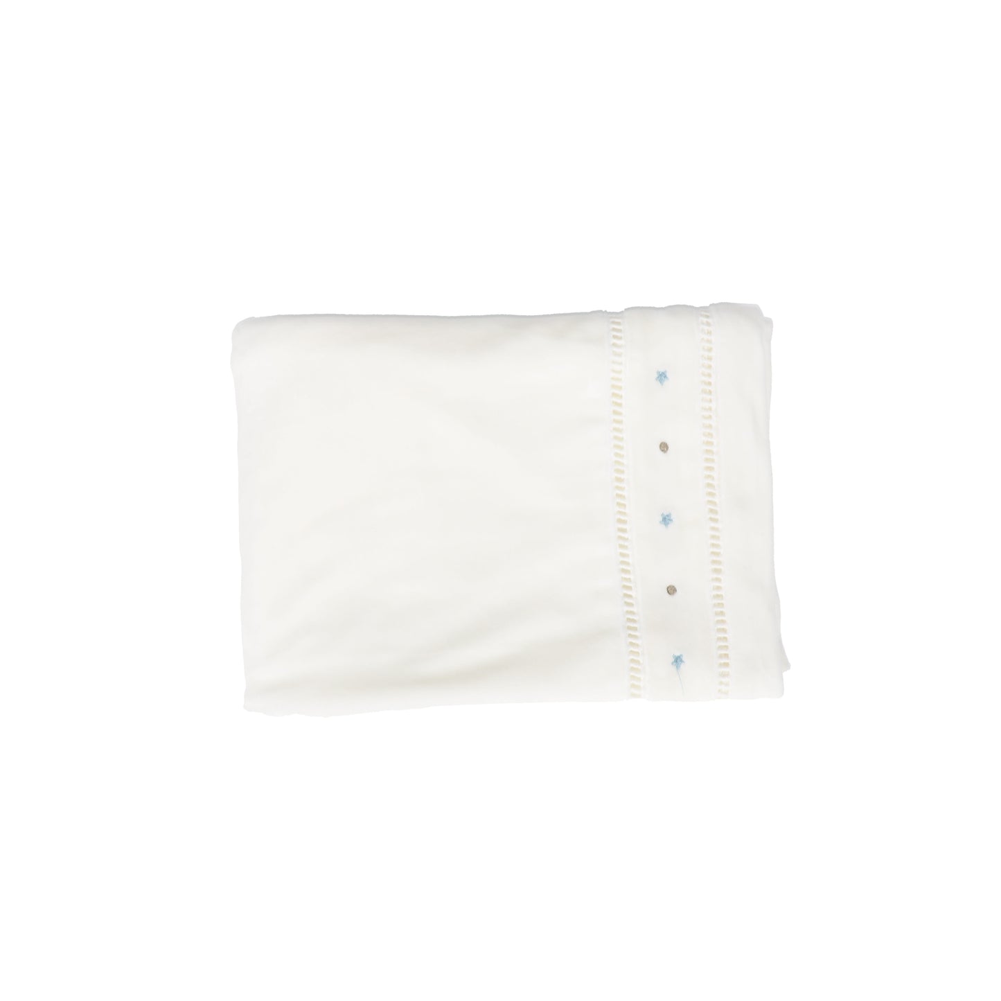 KIPP WHITE/BLUE VELOUR STAR PRINTED BLANKET