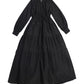 LITTLE TEMPEST BLACK TAFFETA TIERED GOWN