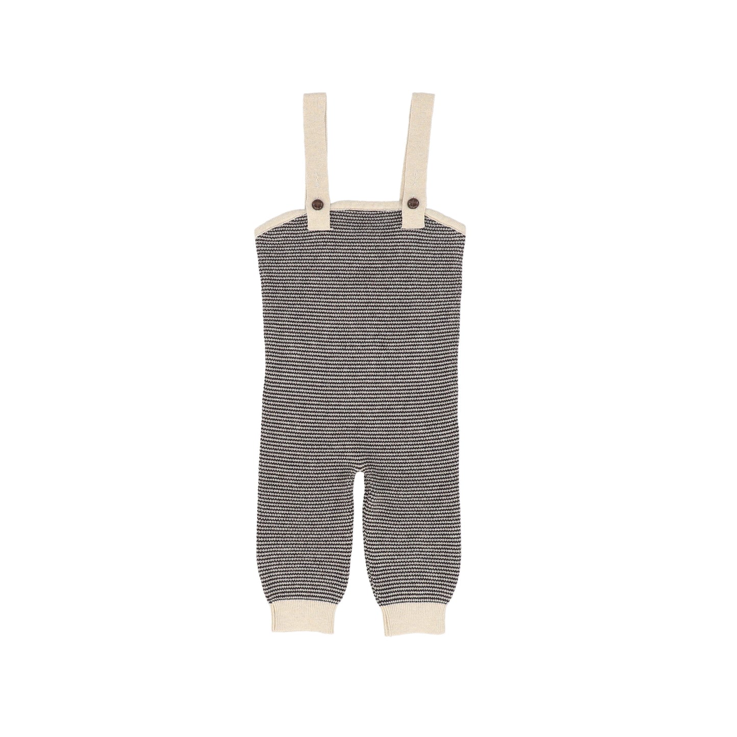 TINY 2 BEIGE TEXTURED KNIT OVERALLS