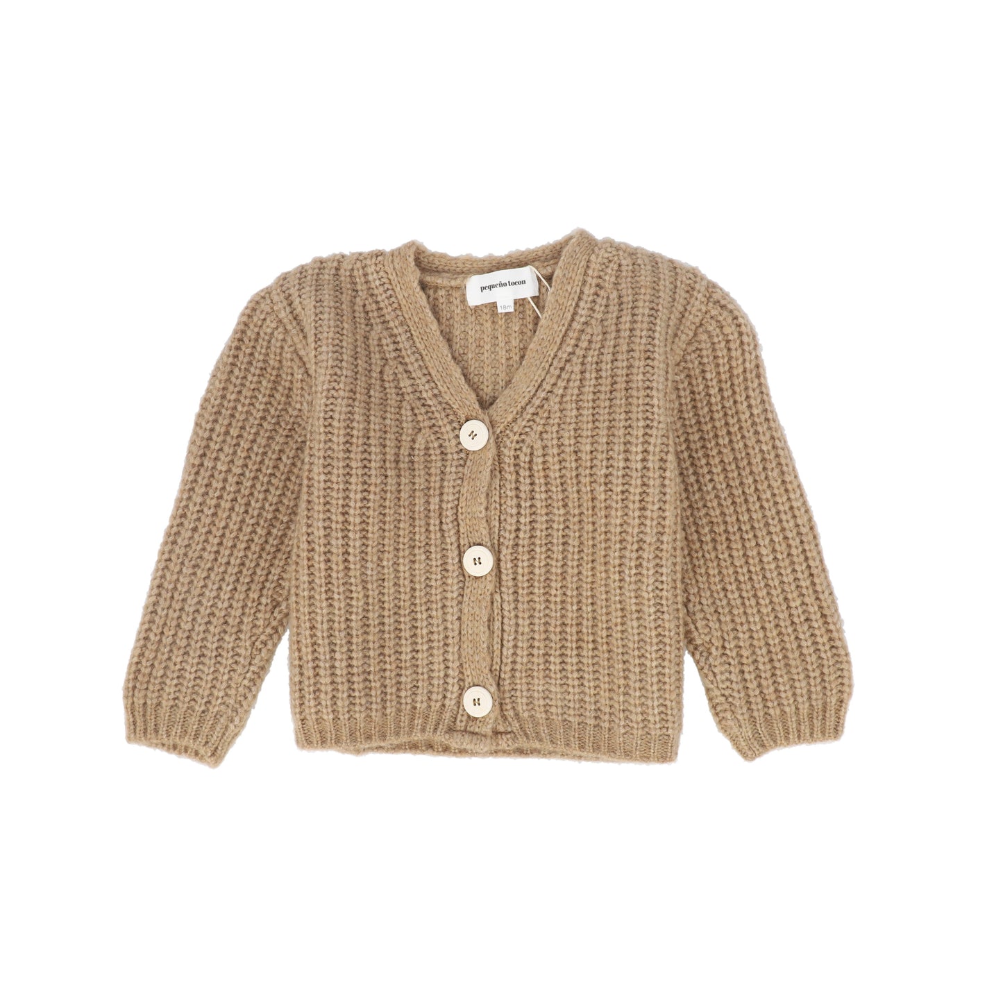 PEQUENO TOCON CAMEL BRUSHED KNIT CARDIGAN