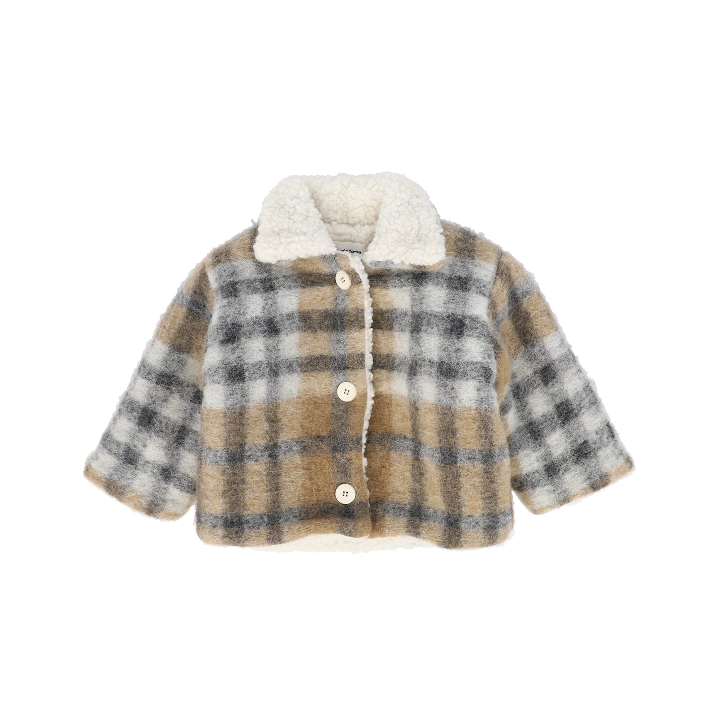 PEQUENO TOCON CAMEL/BEIGE COLLAR WOOL COAT