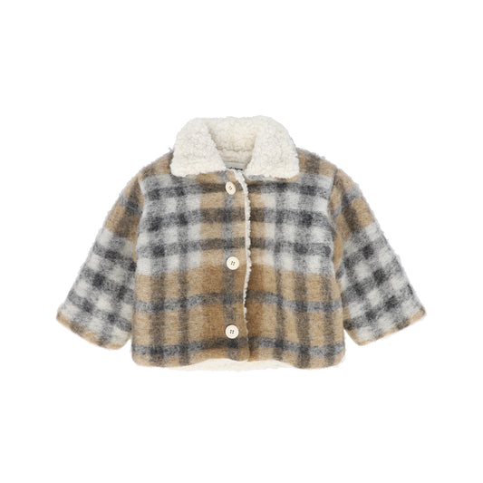 PEQUENO TOCON CAMEL/BEIGE COLLAR WOOL COAT