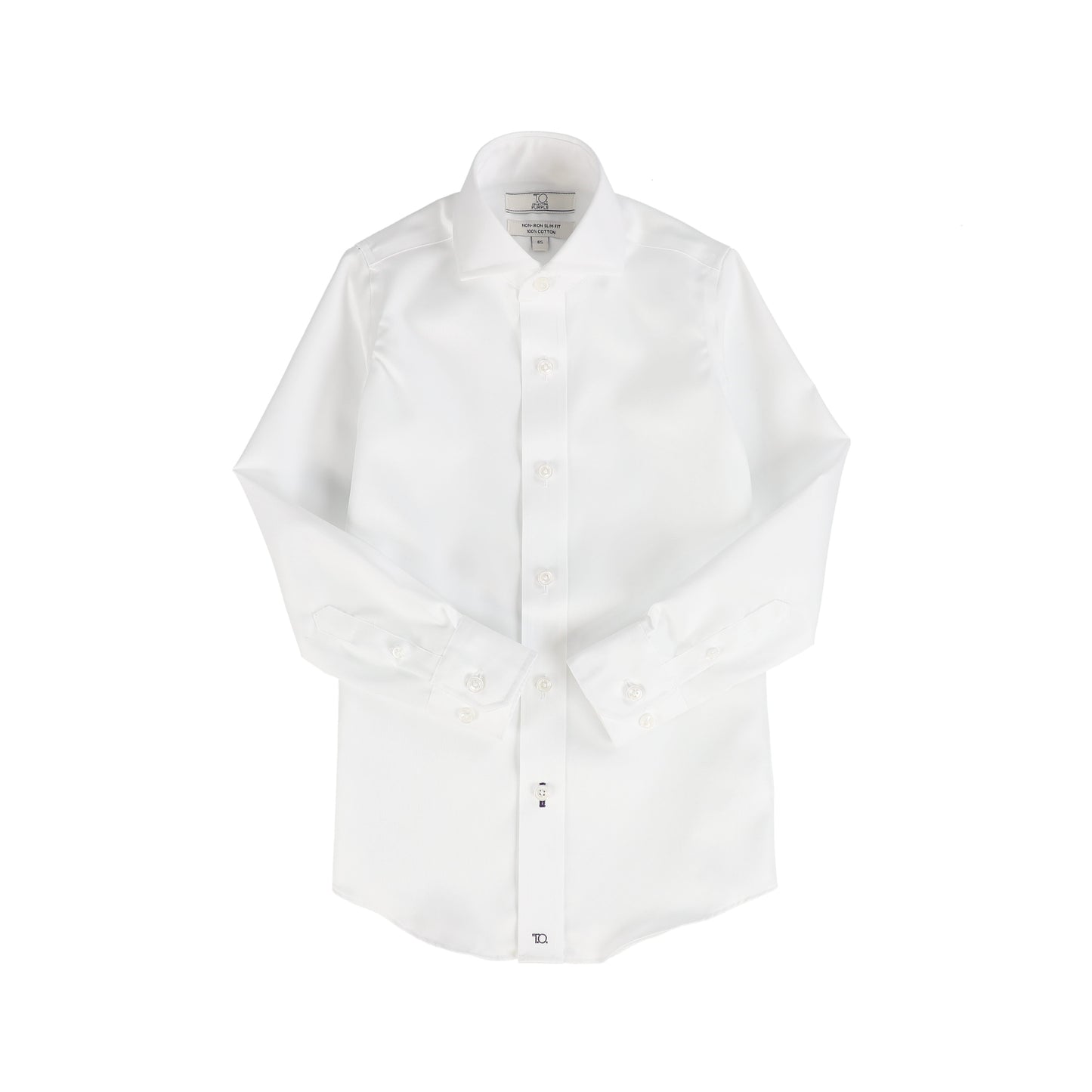 T.O. COLLECTION WHITE SLIM COLLAR SHIRT