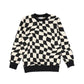 YELL OH BLACK AND WHITE CHECKERED SWEATSHIRT