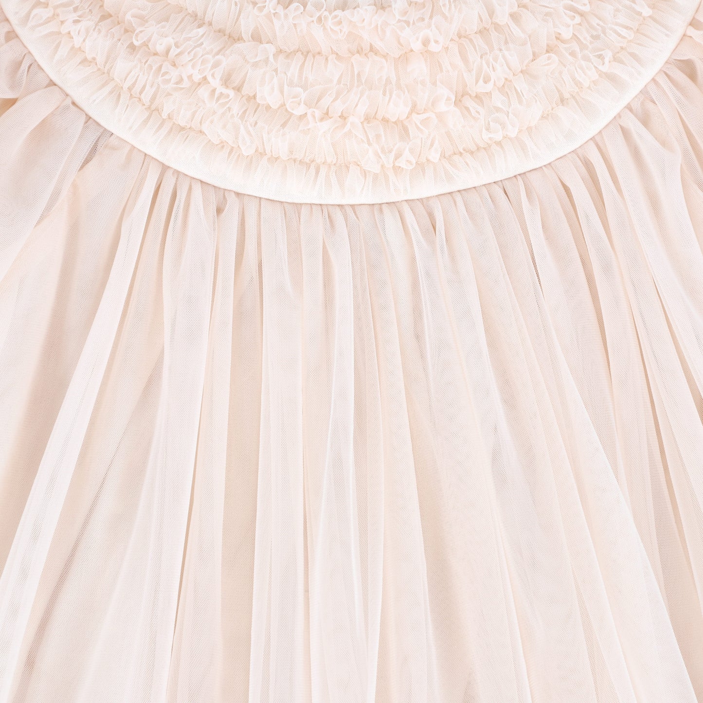 CERA UNA VOLTA PEACH TULLE TIERED MAXI DRESS