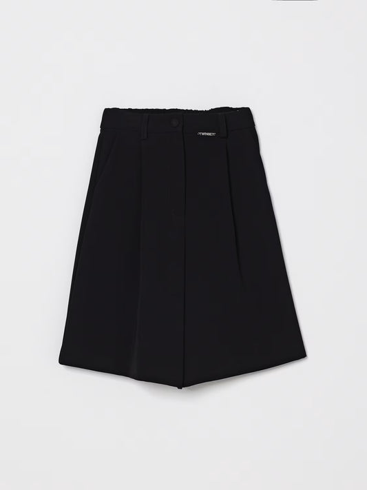 TWINSET BLACK TWILL PLEATED SKIRT