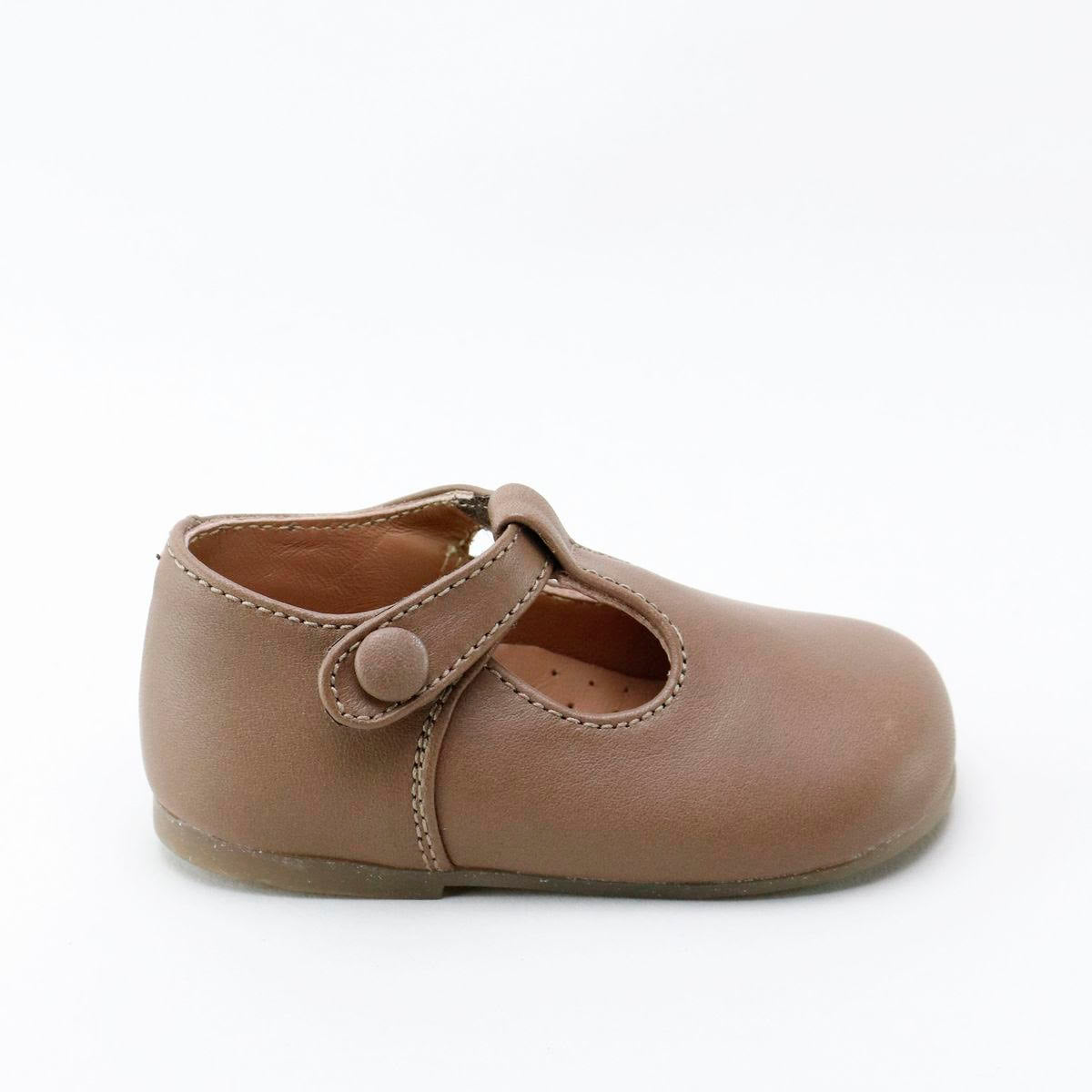 PAPANATAS BROWN LEATHER T-STRAP SHOE