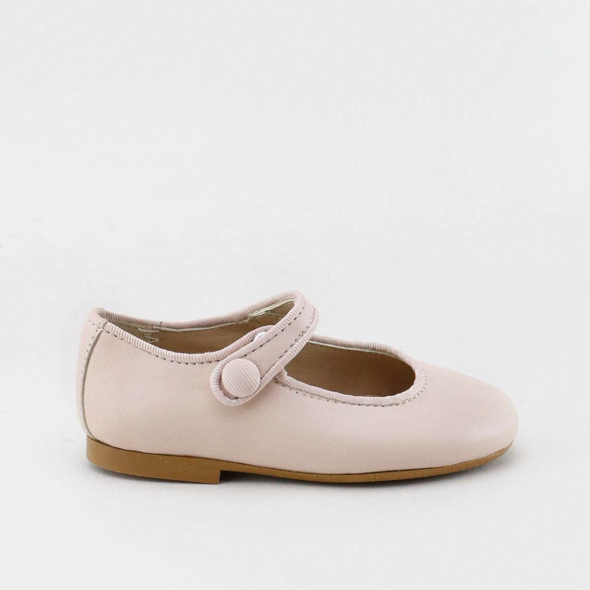 PAPANATAS PALE PINK LEATHER ROUNDED MARY JANE