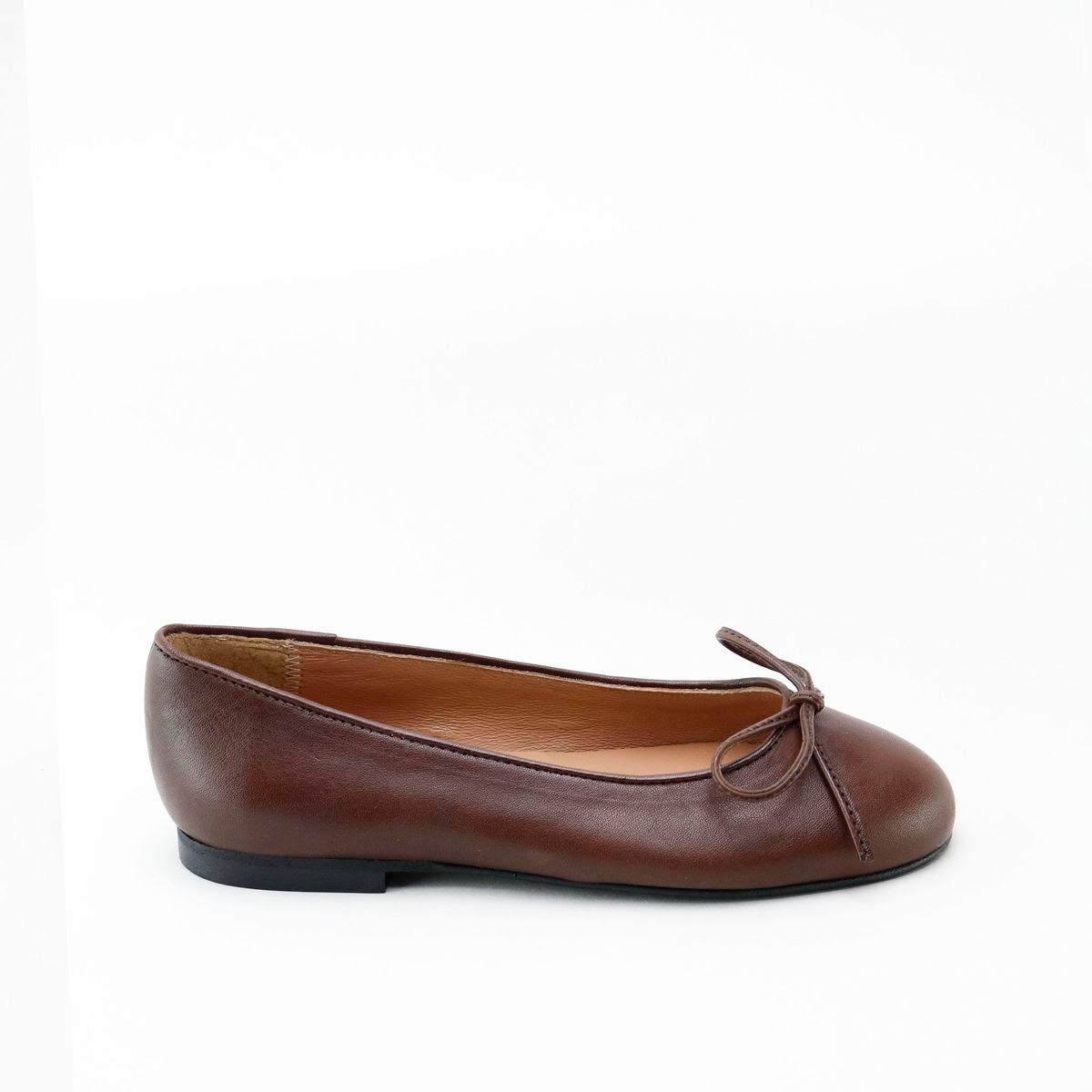 PAPANATAS BROWN LEATHER BALLET FLAT [FINAL SALE]