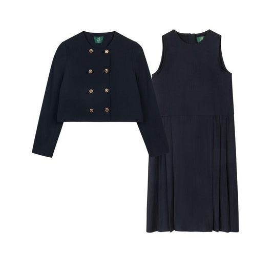 VARSITY 2.0 NAVY DOUBLE BREASTED JACKET SET