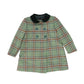 BIRINIT PETIT GREEN CHECKED VELVET COLLAR COAT [Final Sale]