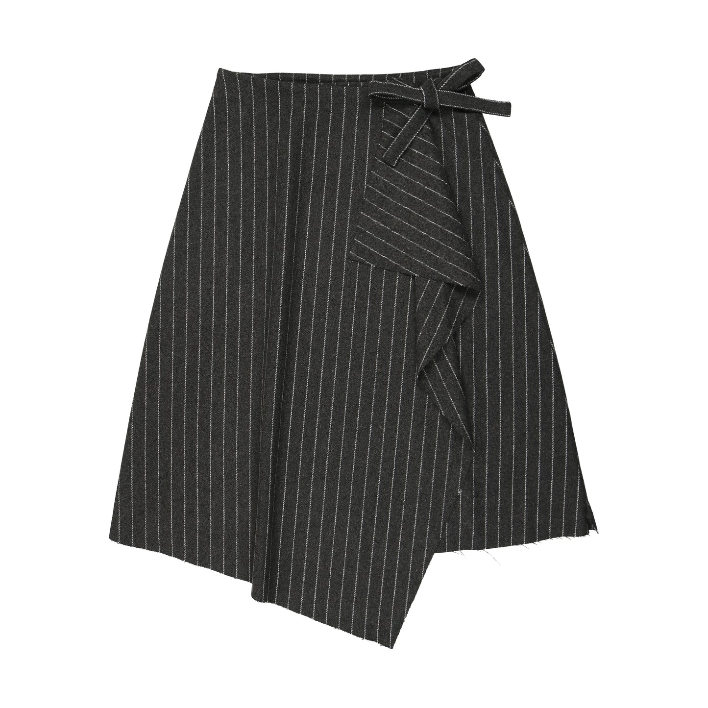 URBAN EDGE GREY PINSTRIPED WRAP SKIRT