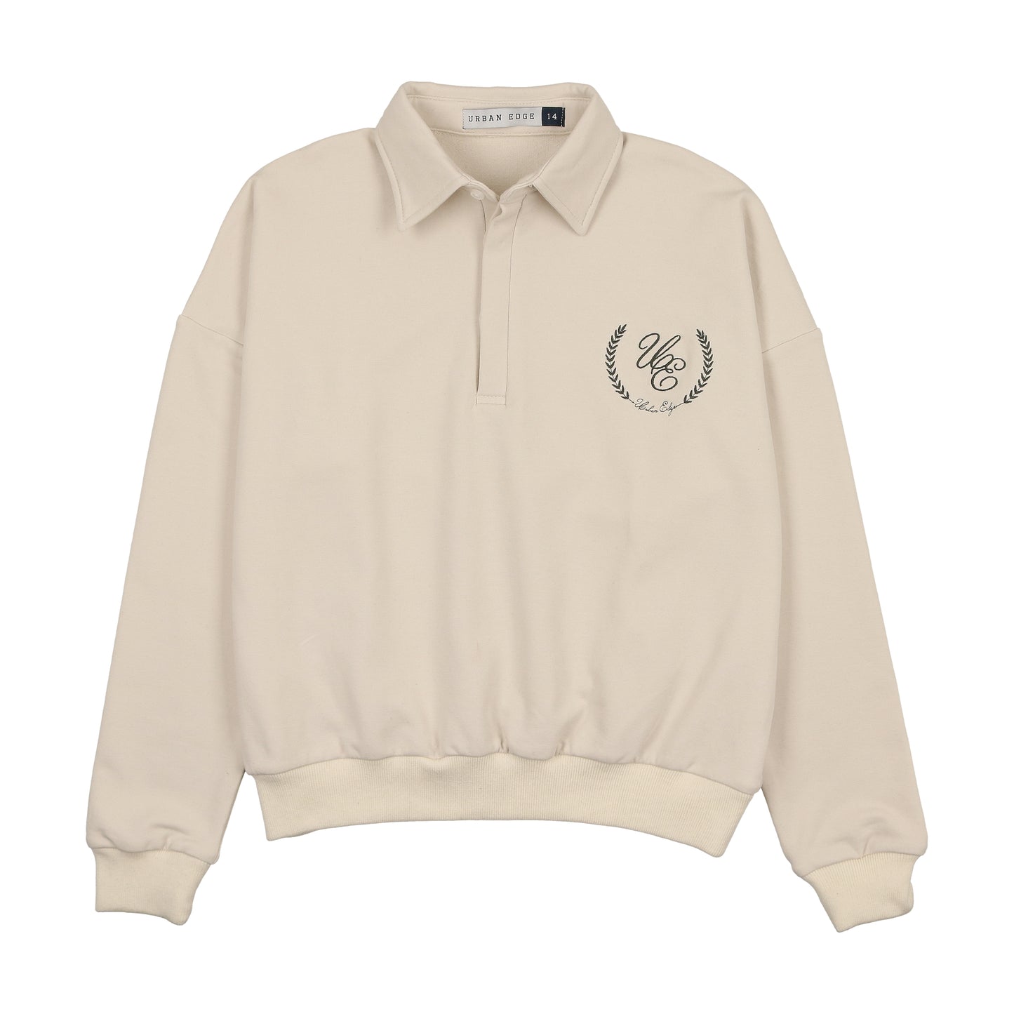 URBAN EDGE ECRU POLO SWEATSHIRT