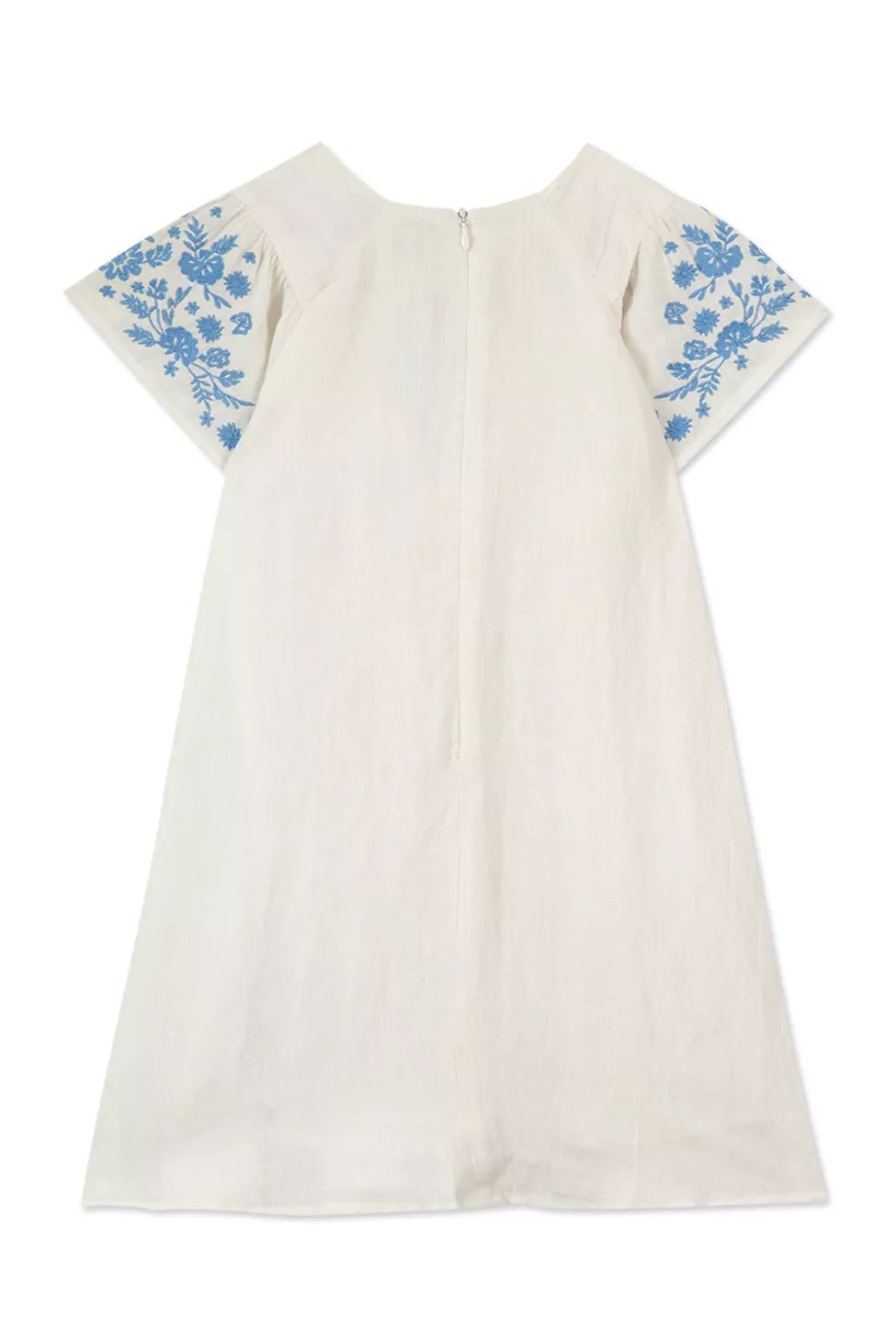 Tartine Et Chocolat floral-embroidered long-sleeve dress - Blue