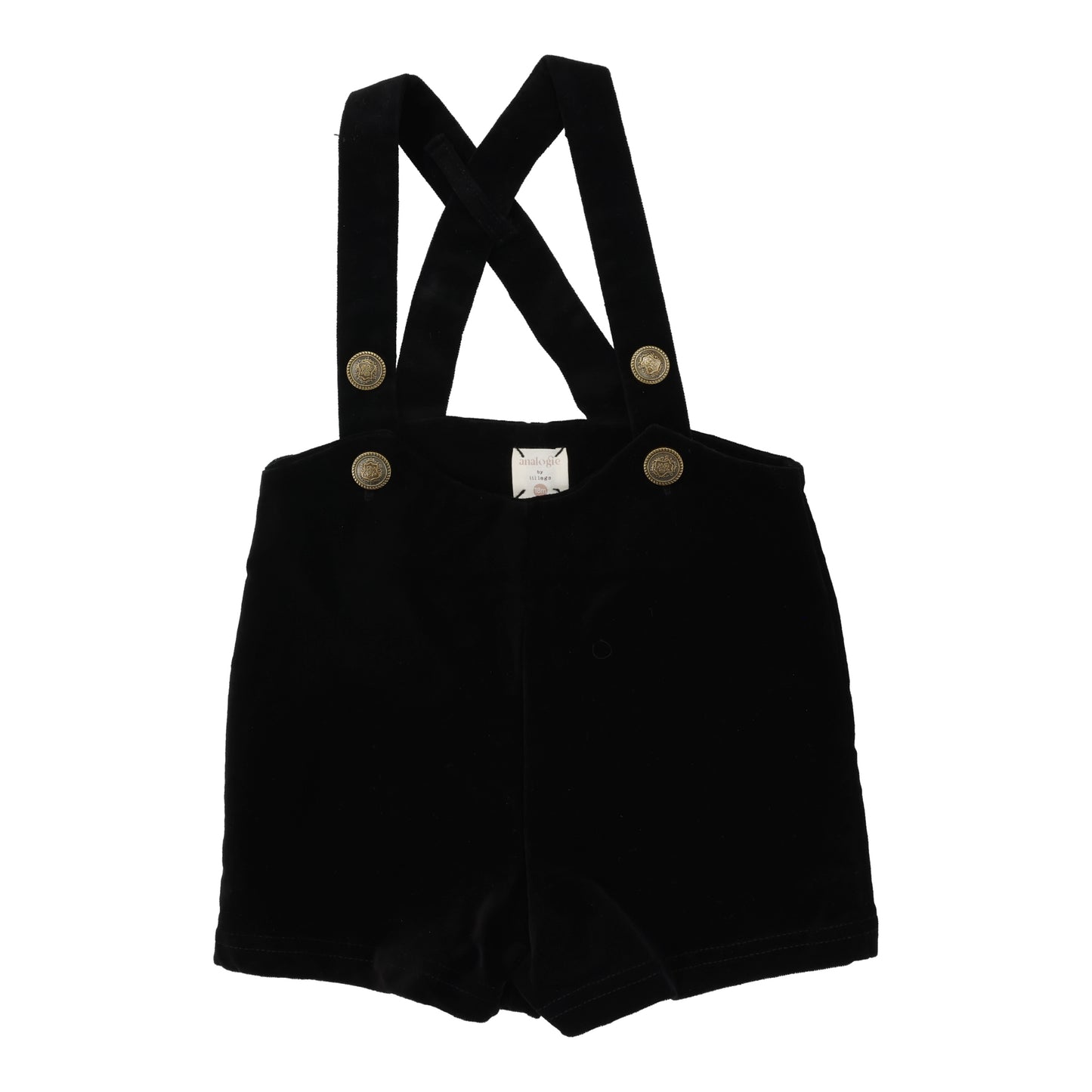 ANALOGIE BLACK VELVET SUSPENDER SHORTS [FINAL SALE]