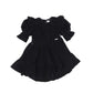 JESSIE AND JAMES BLACK VELVET PUFF SLEEVE DRESS [Final Sale]