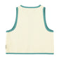 PIUPIUCHICK ECRU/GREEN EMBROIDERED VEST