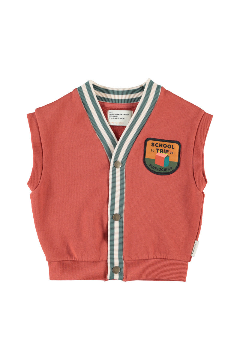 PIUPIUCHICK BRICK STRIPED TRIM SWEATER VEST