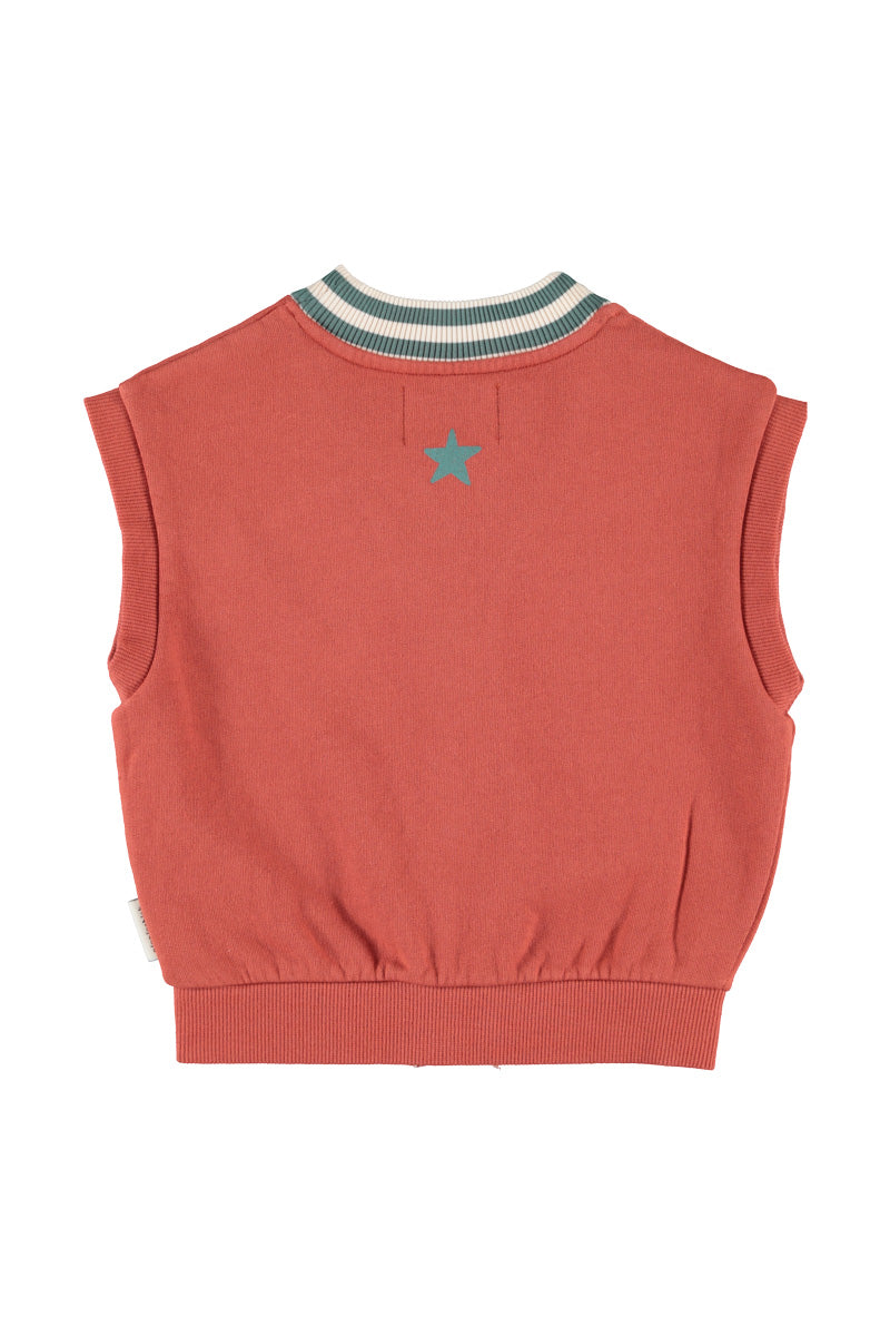 PIUPIUCHICK BRICK STRIPED TRIM SWEATER VEST