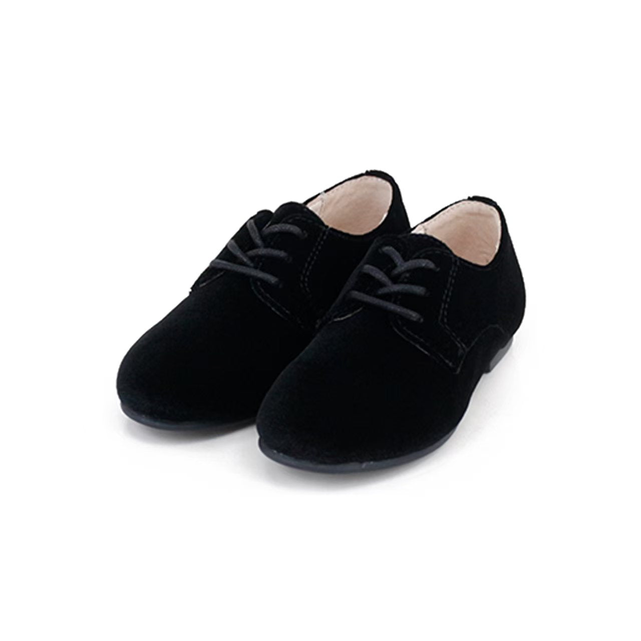 CAMILLE KIDS BLACK VELVET LACE UP SHOE