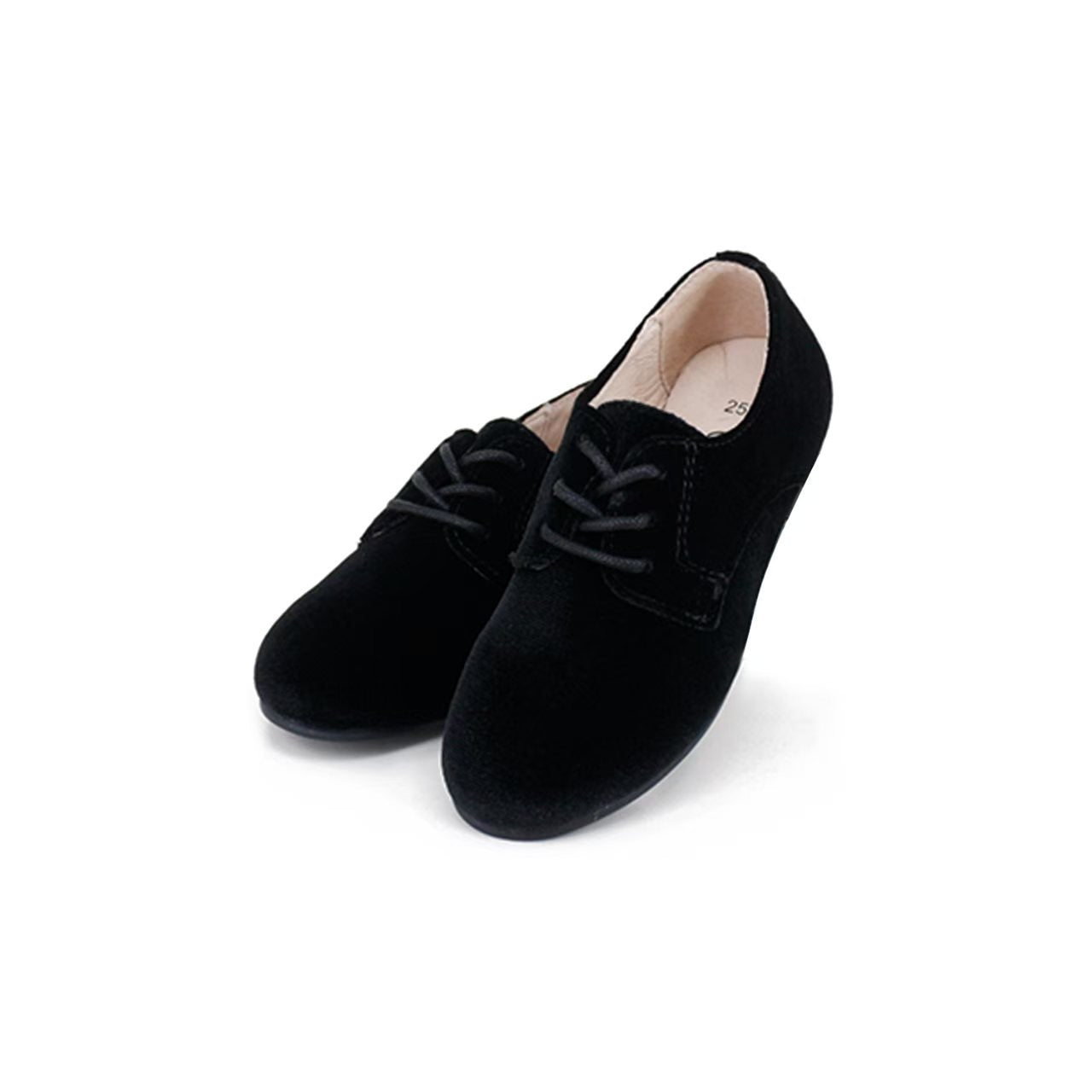 CAMILLE KIDS BLACK VELVET LACE UP SHOE