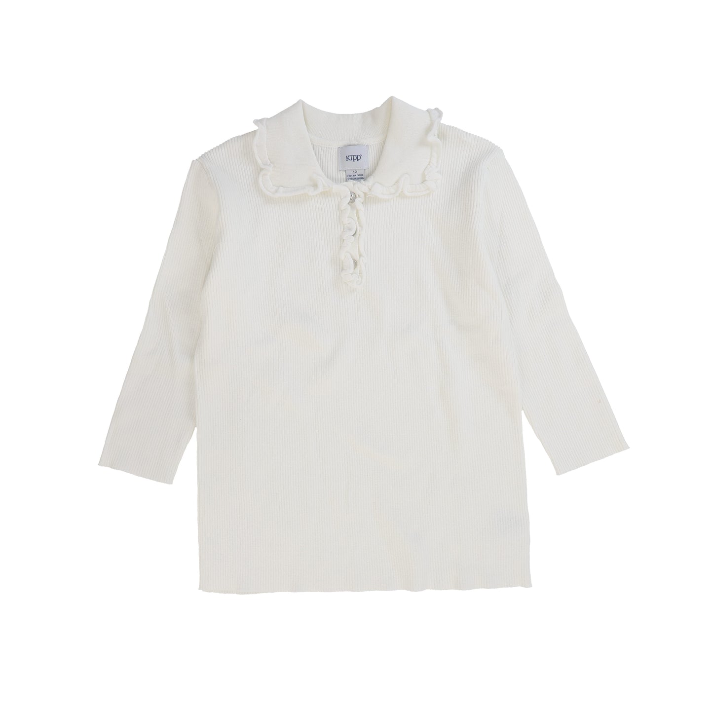 KIPP WHITE COLLARED BUTTON SWEATER [FINAL SALE]