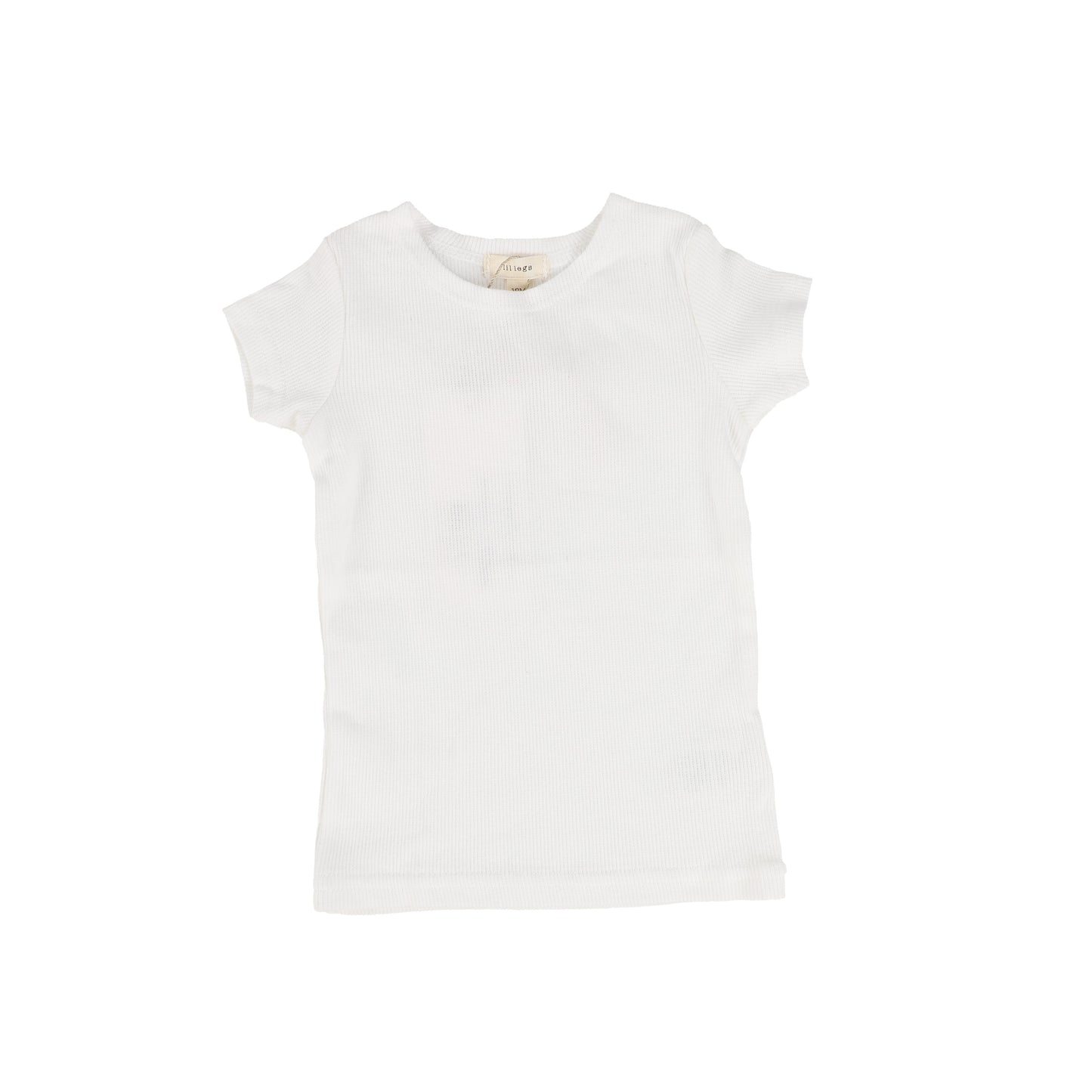 LIL LEGS WINTER WHITE SS RIBBED TEE