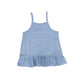 RETRO KID DENIM RUFFLE TRIM DRESS