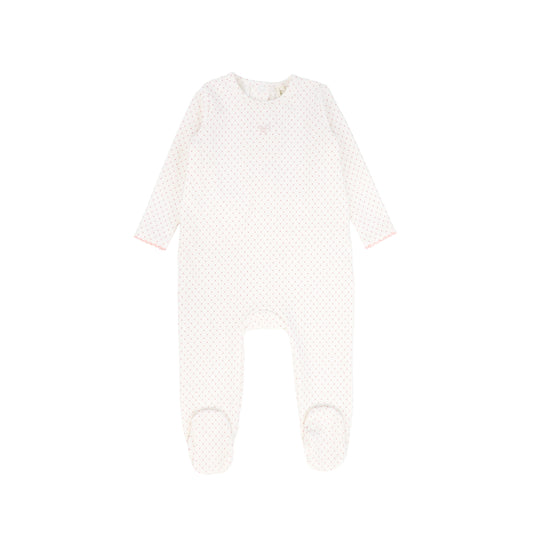 BEBE JOLEE WHITE/PINK ROPE PRINT FOOTIE