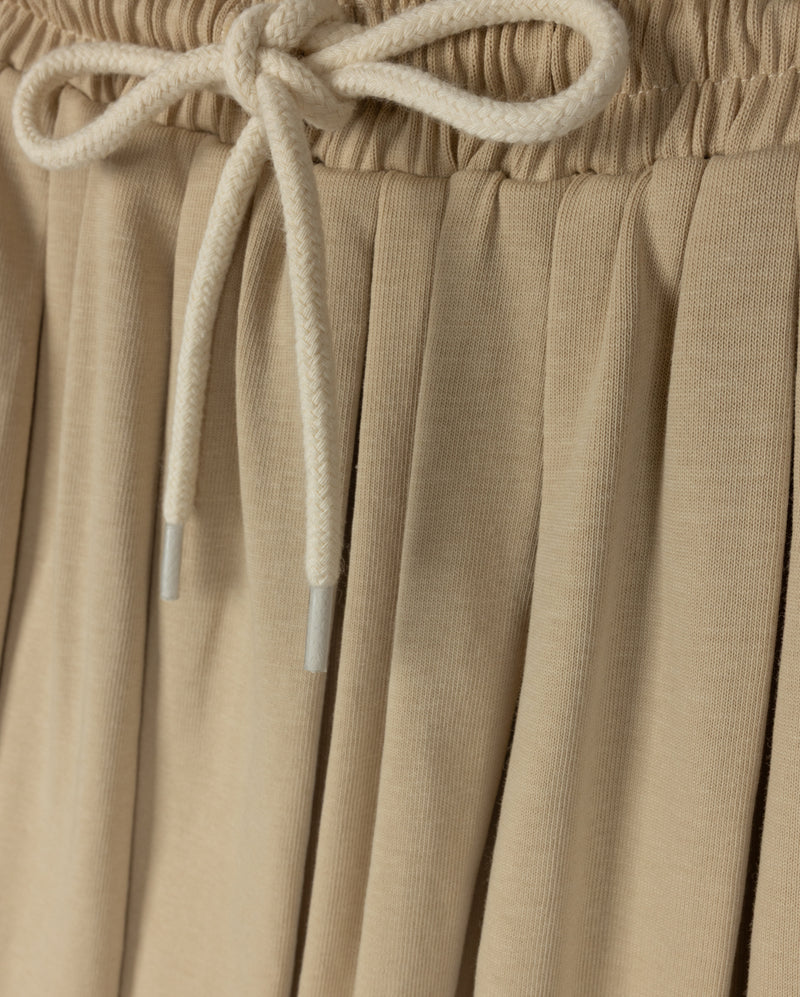CABANA TAN DRAWSTRING PLEATED SKIRT