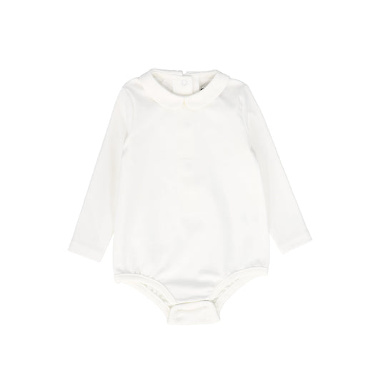 BAMBOO WHITE PETER PAN LONG SLEEVE ONESIE