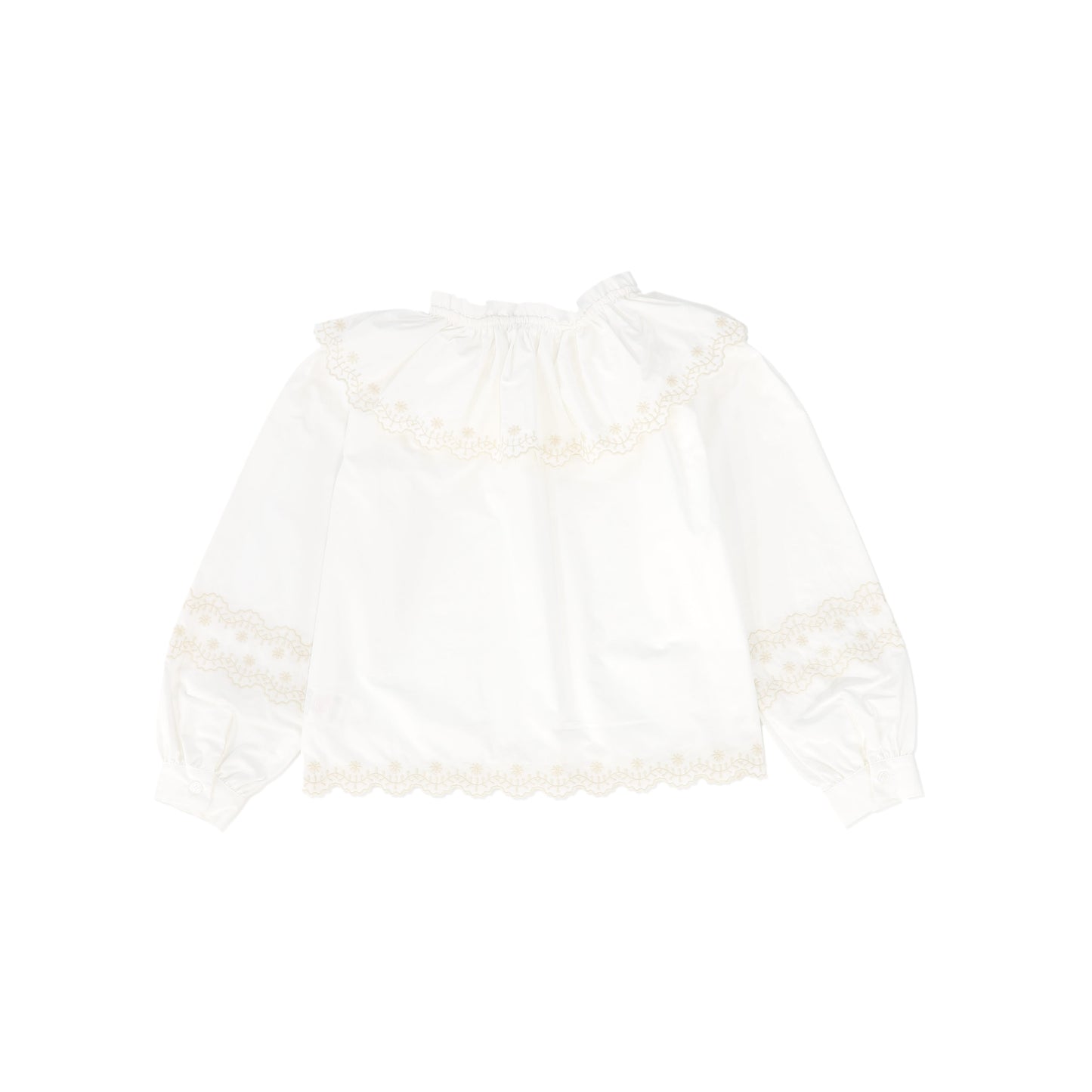 NICOLE MILLER CREAM RUFFLE COLLAR BLOUSE