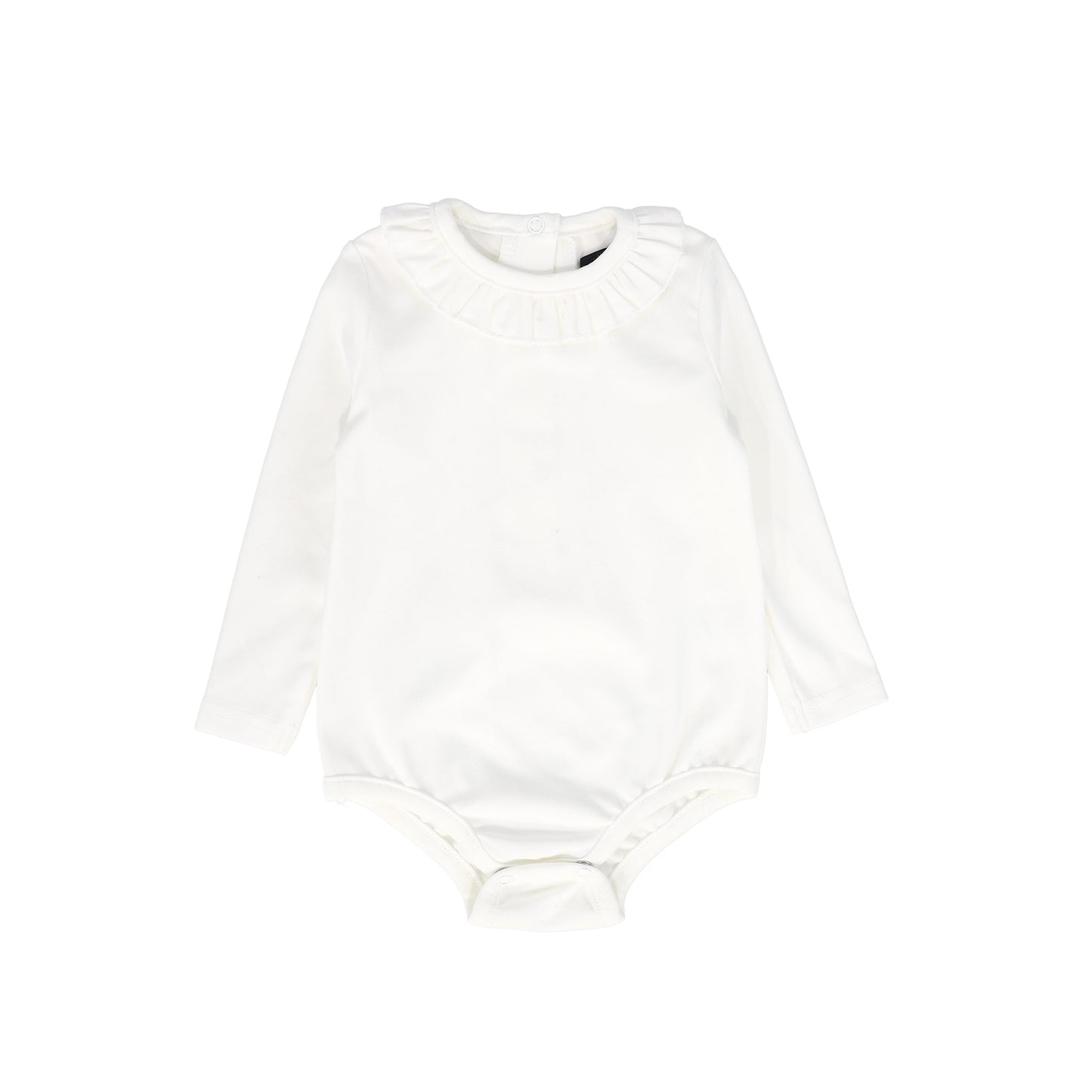 BAMBOO WHITE RUFFLE LONG SLEEVE ONESIE