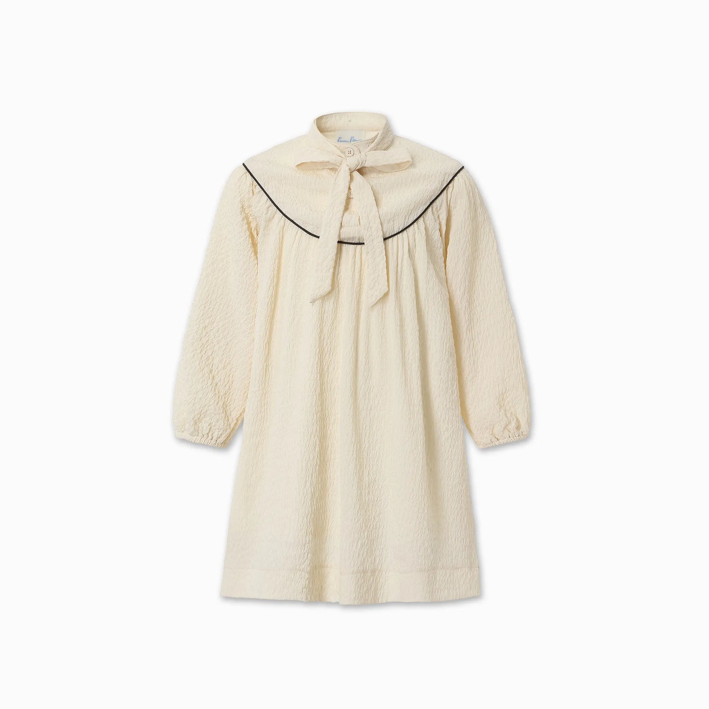 PUVU PIOR IVORY WAFFLE KNIT DRESS
