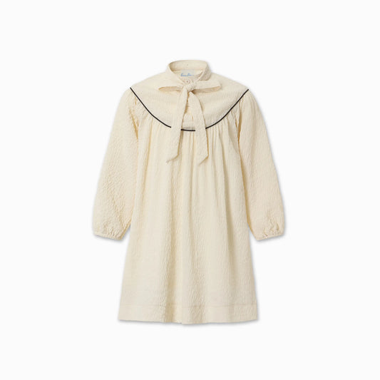 PUVU PIOR IVORY WAFFLE KNIT DRESS