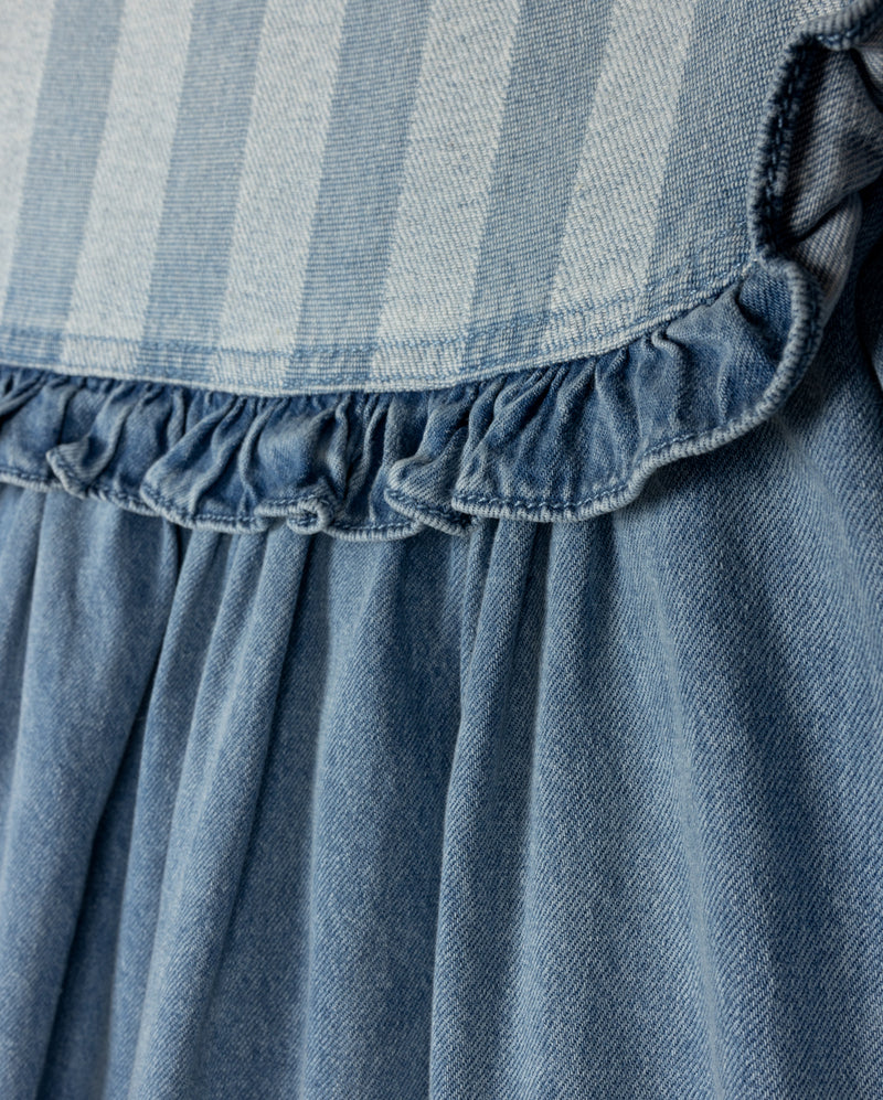 PHIL AND PHOEBE DENIM WIDE STRIPE BIB DRESS