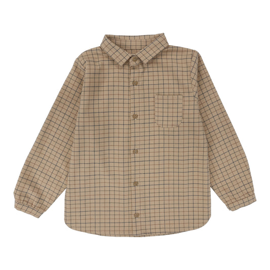 ANALOGIE BEIGE CHECKED COLLAR SHIRT [FINAL SALE]